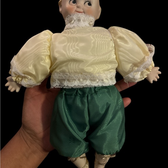 Vintage  Kewpie Look Doll Bisque Porcelain & Cloth  Boy Doll W/ Clothing 10.5” - Picture 2 of 8